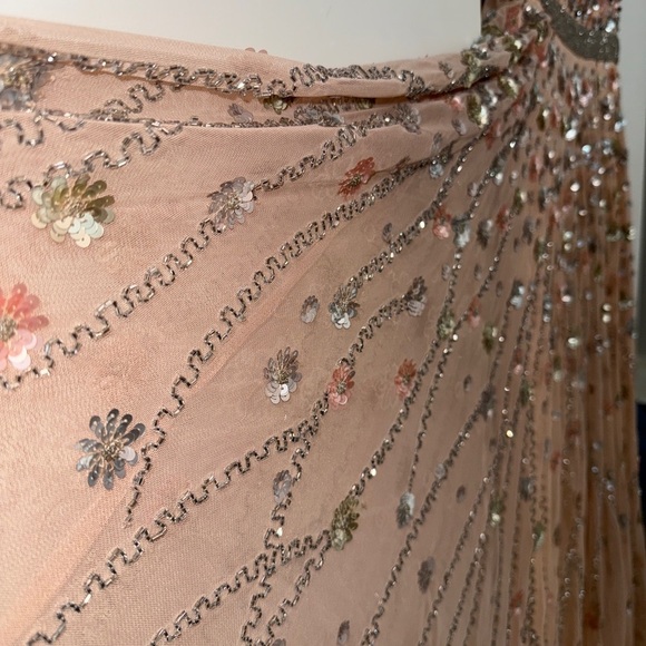 NWOT Mac Duggal 5654 Blush Pink Floral Embellished Halter Strap A Line Gown 6 - Picture 10 of 16